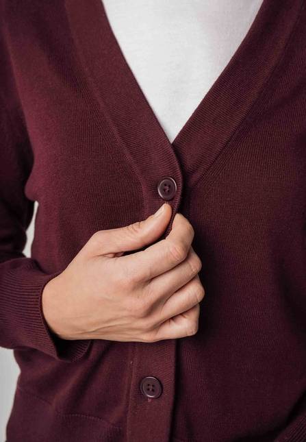 Melawear Damen Basic V-Neck Feinstrick Cardigan SURINA Kauf eins, bekomm eins gratis