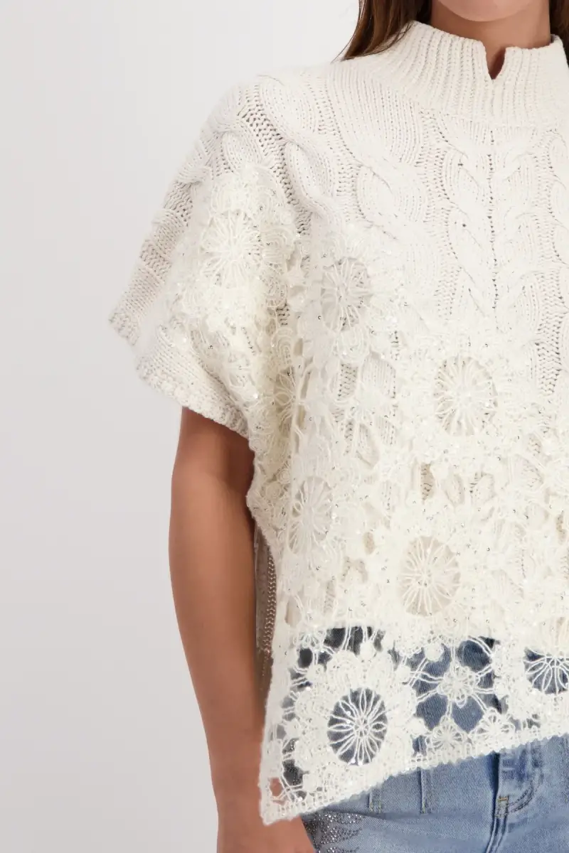 ﻿Monari Pullover mit Spitze Neueste Mode