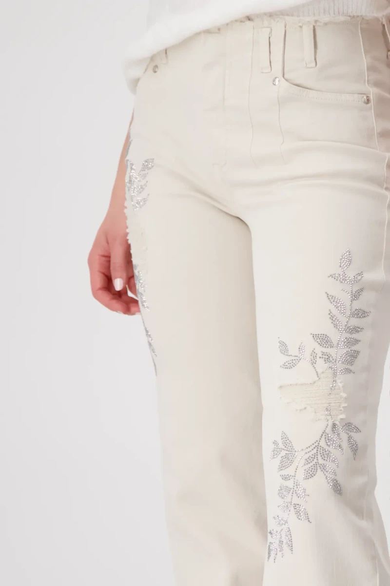 Monari Wide Leg Hose mit Schmuck Neuheiten