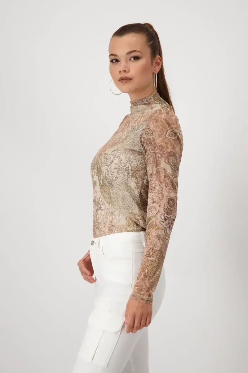 Monari Mesh Shirt mit Paisleymuster Wochenangebot