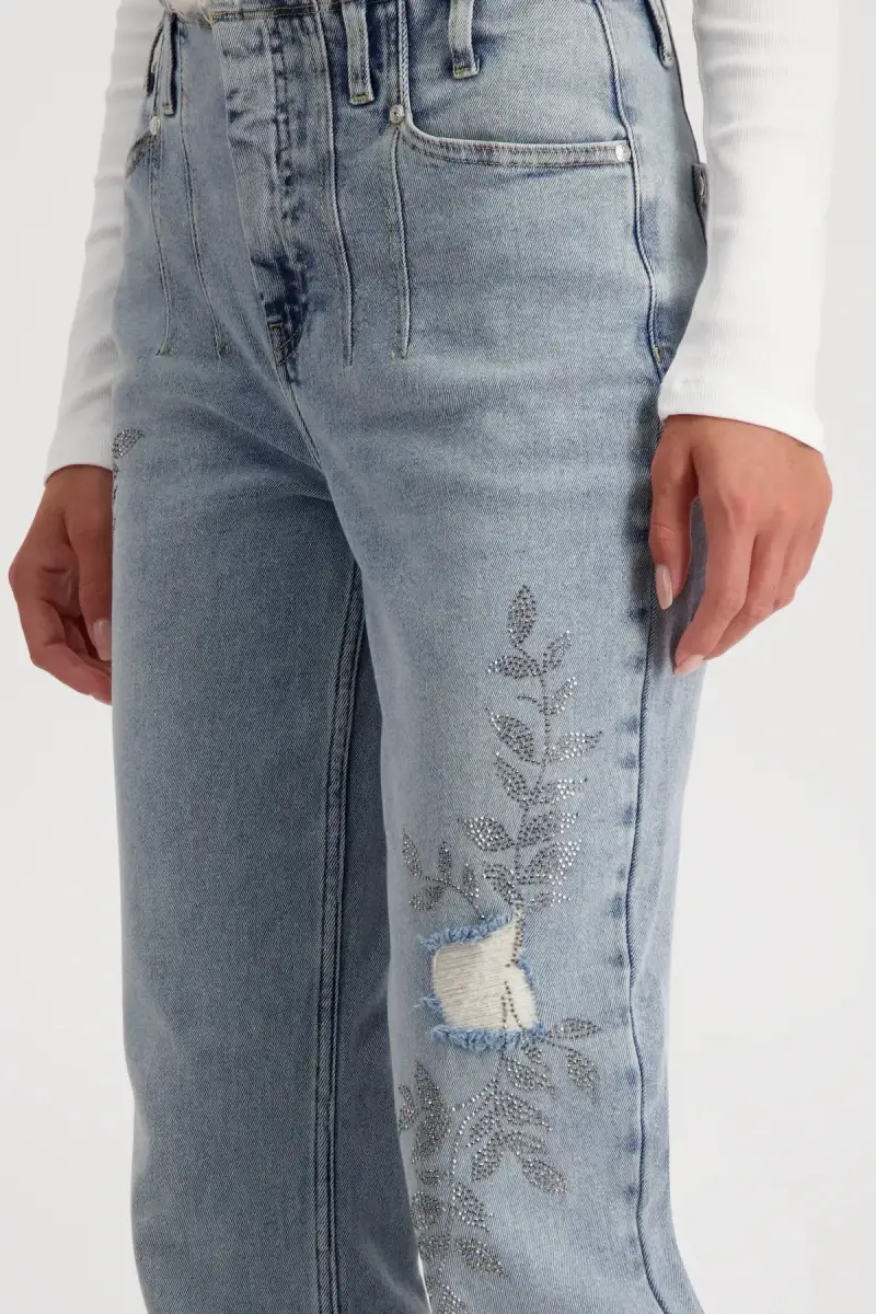 Monari Wide Leg Jeans mit Schmuck Begrenzte Freigabe