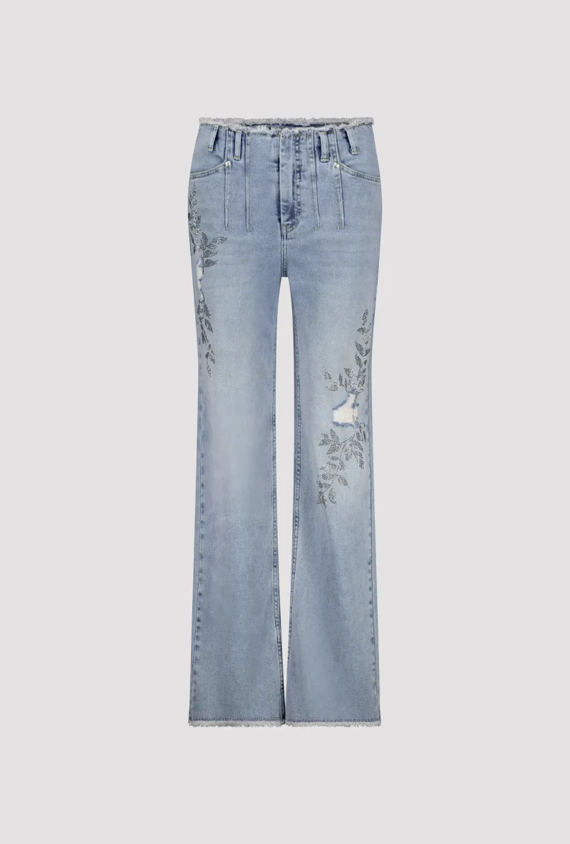 Monari Wide Leg Jeans mit Schmuck Begrenzte Freigabe