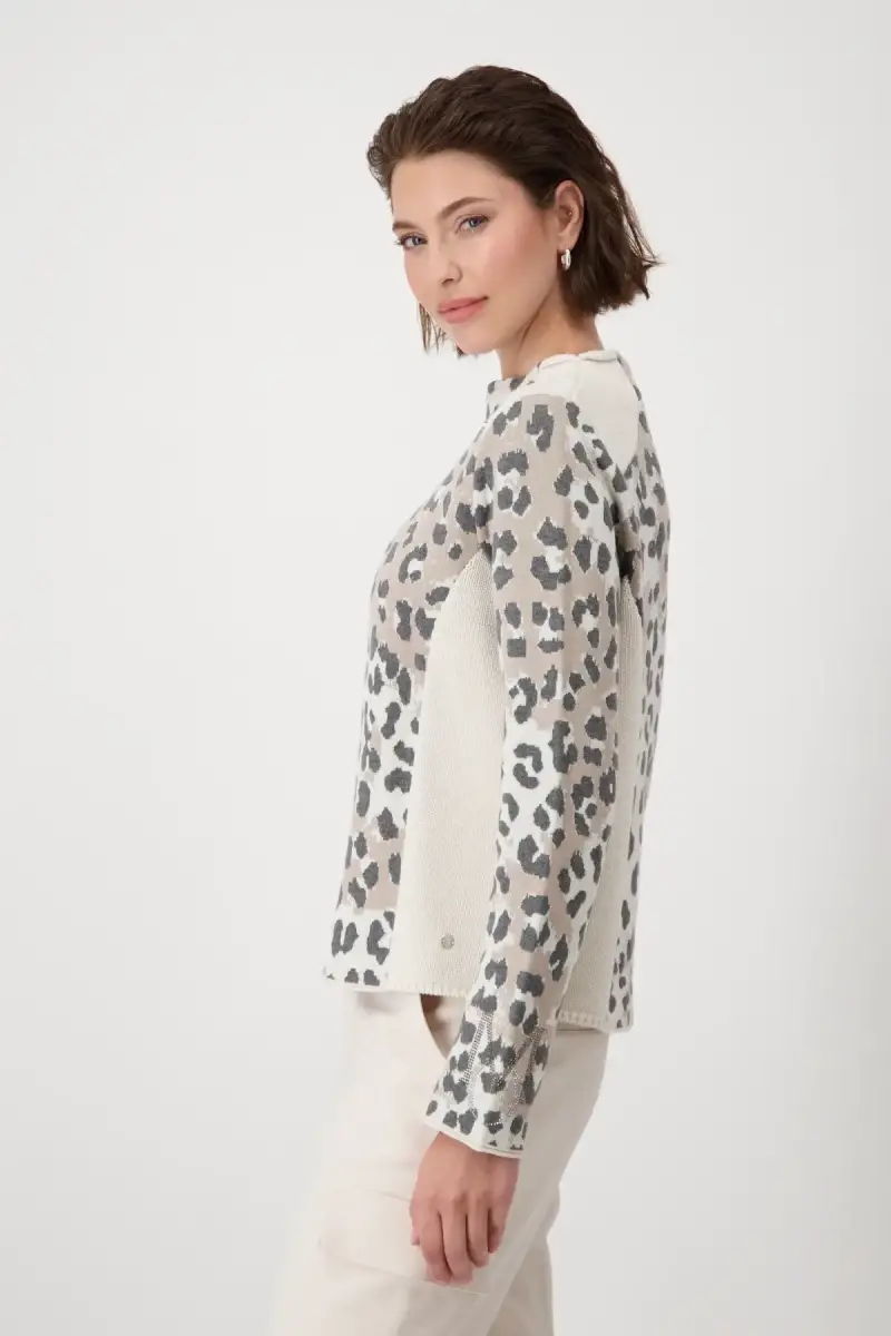 Monari Pullover mit Leomuster Neueste Stile