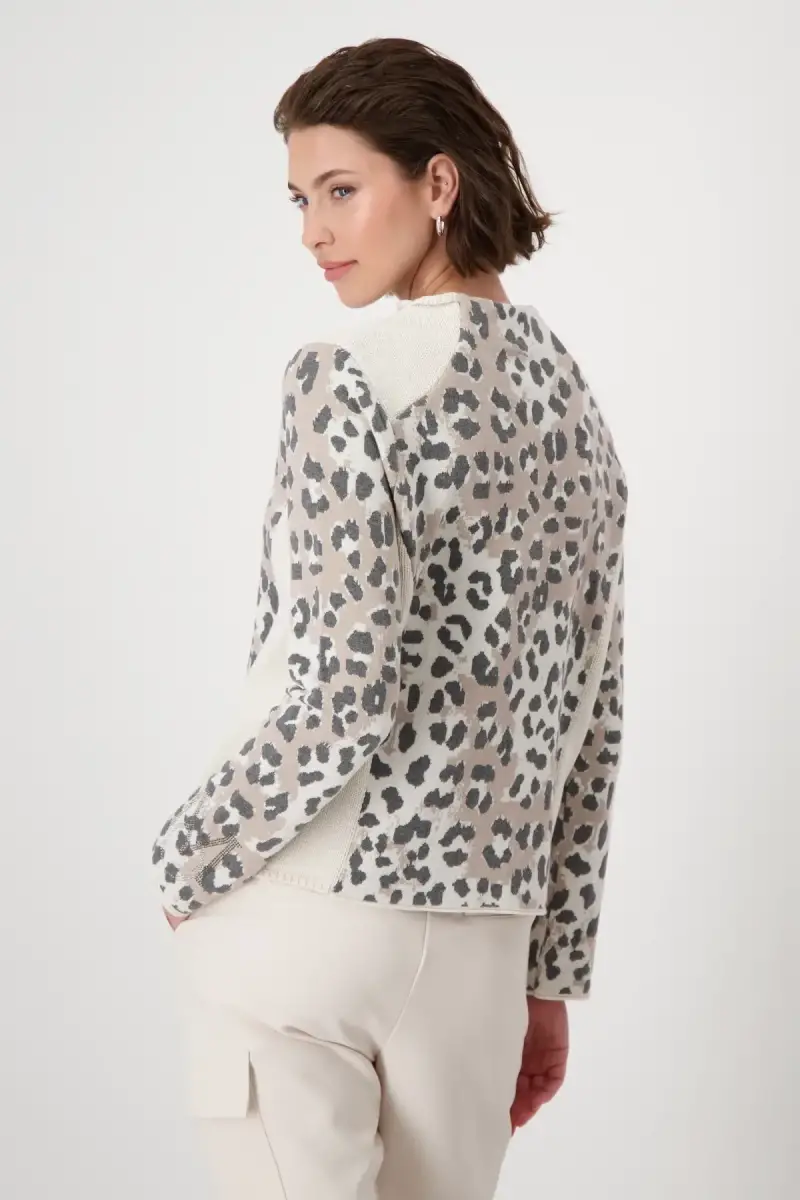 Monari Pullover mit Leomuster Neueste Stile