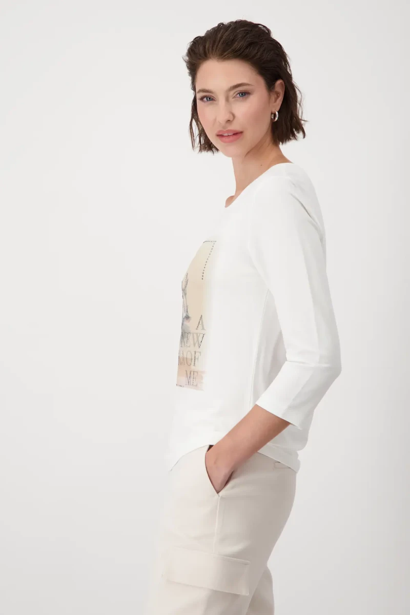 Monari Shirt mit High Heels Print Vierteljährliche Förderung