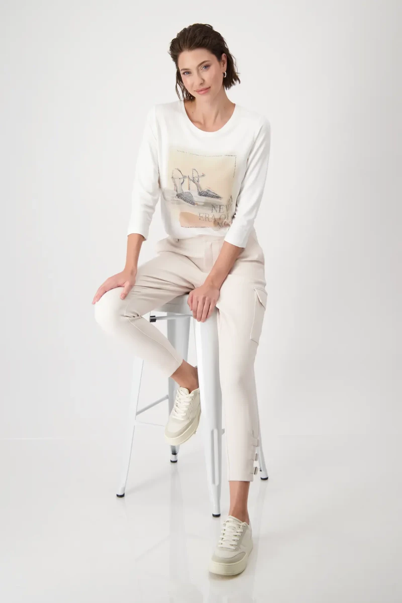 Monari Shirt mit High Heels Print Vierteljährliche Förderung