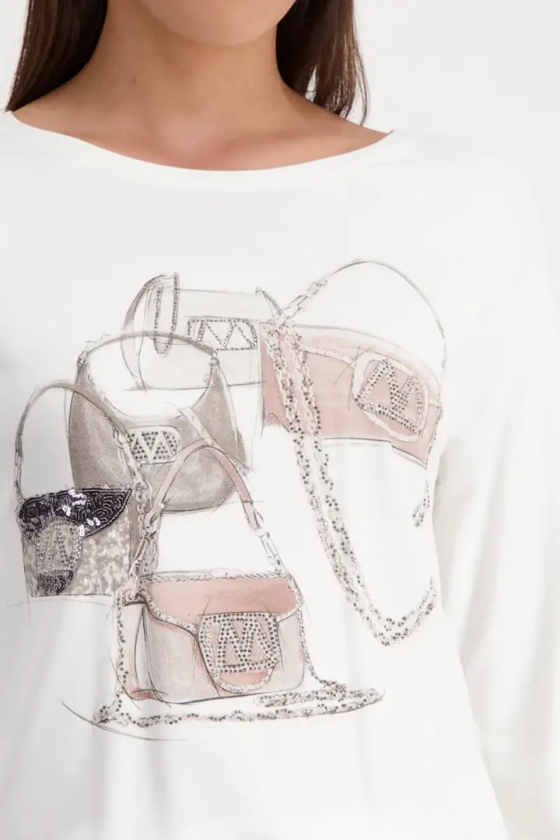 Monari Shirt mit Taschen Print Im Verkauf