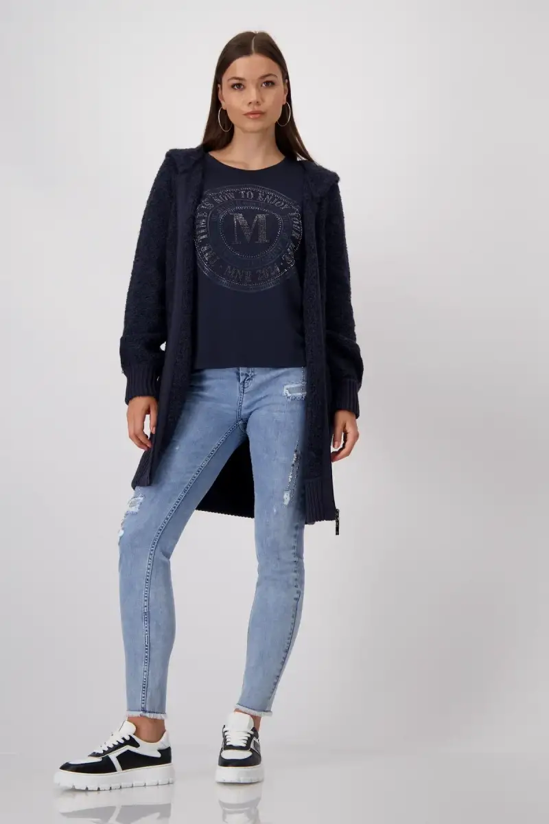 Monari Shirt mit Emblem Print Versandkostenfrei