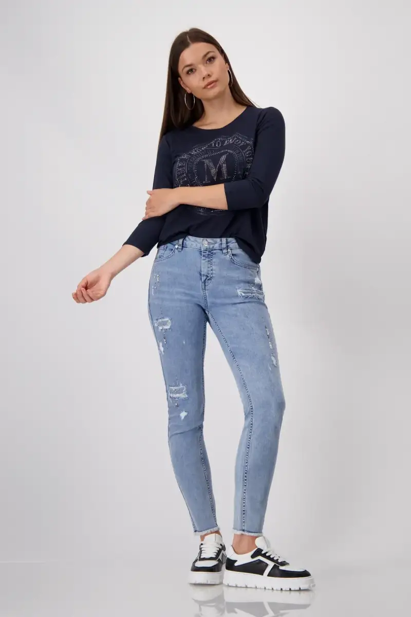 Monari Shirt mit Emblem Print Versandkostenfrei
