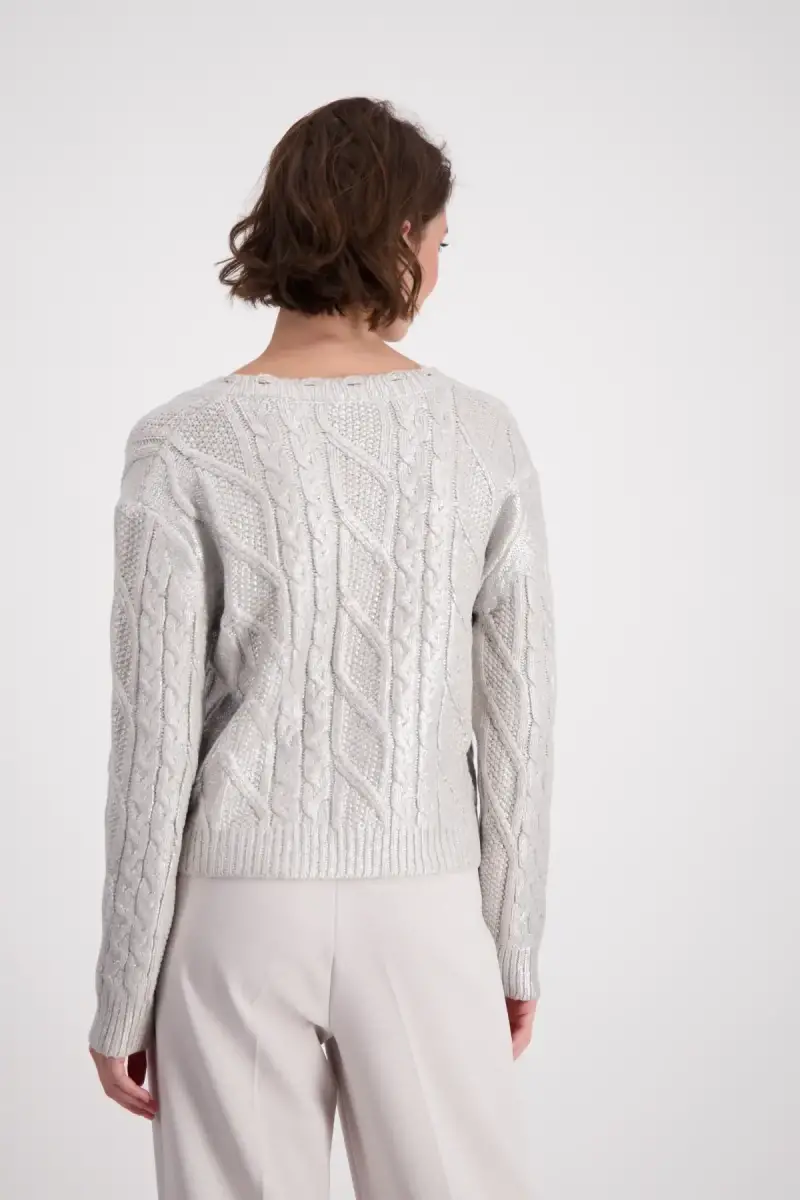 Monari Glänzender Pullover mit Zopfmuster Muttertagsangebot