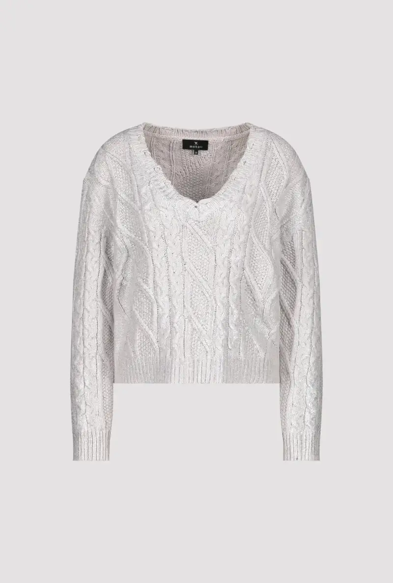 Monari Glänzender Pullover mit Zopfmuster Muttertagsangebot