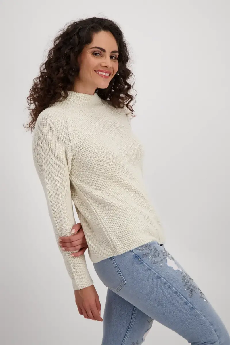 Monari Basic Stehkragen Pullover Tägliche Deals