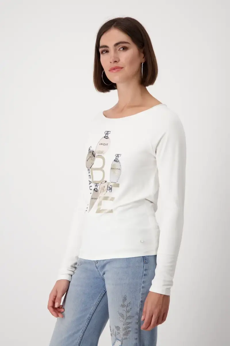 Monari Shirt mit Parfüm Flakons Print Zeitbegrenzte Promotion