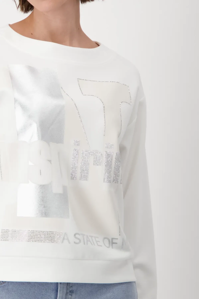 Monari Sweatshirt mit Schrift Bis zu 50% Rabatt