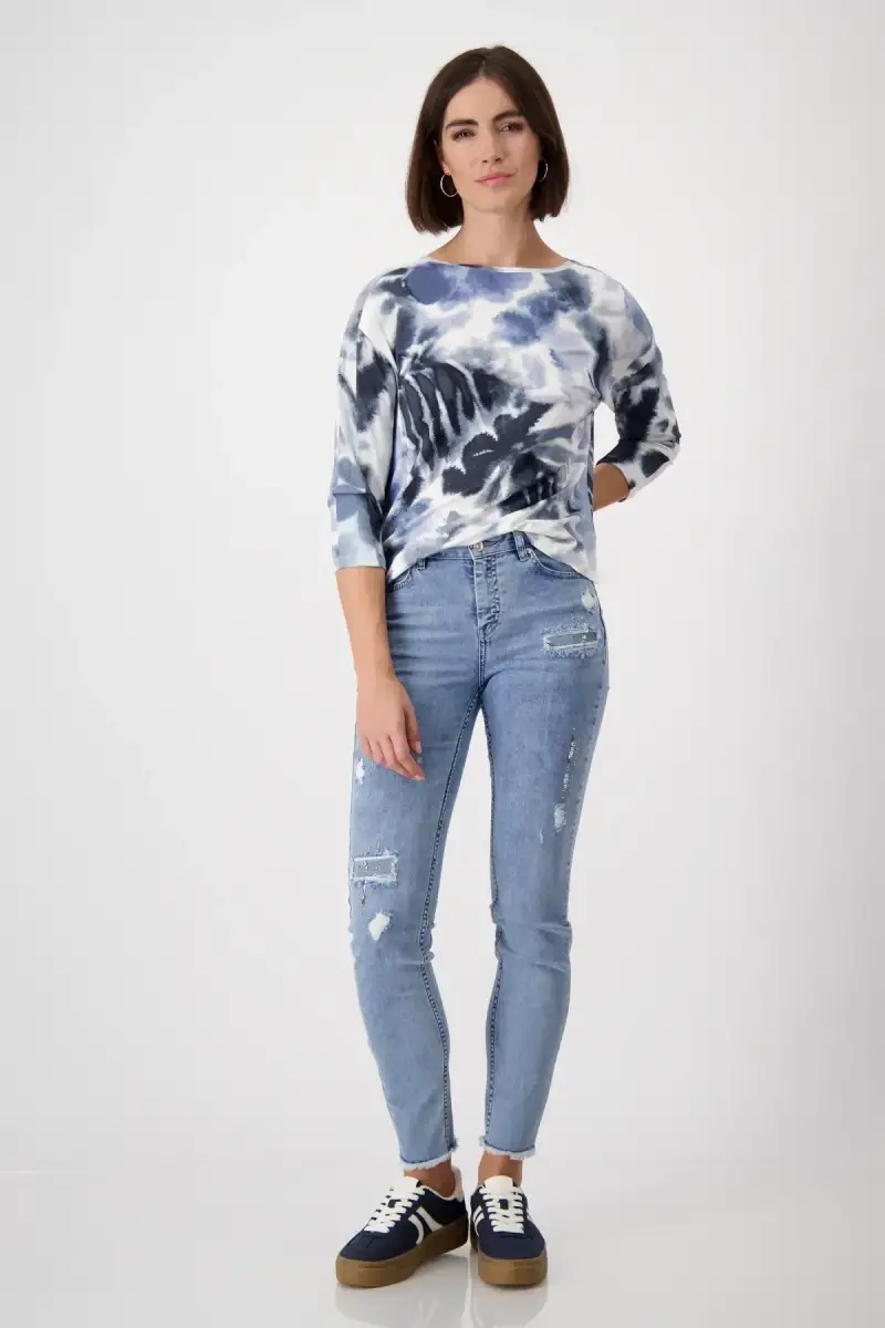 Monari Shirt mit Blumenmuster 50% Rabatt mit kostenlosem Versand
