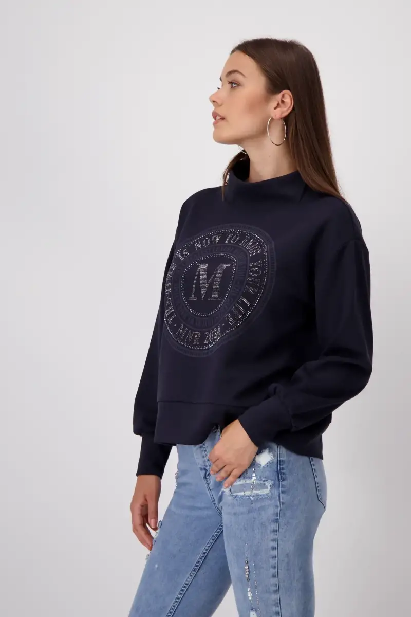 Monari Sweatshirt mit Emblem Print Kostenloser Versand international