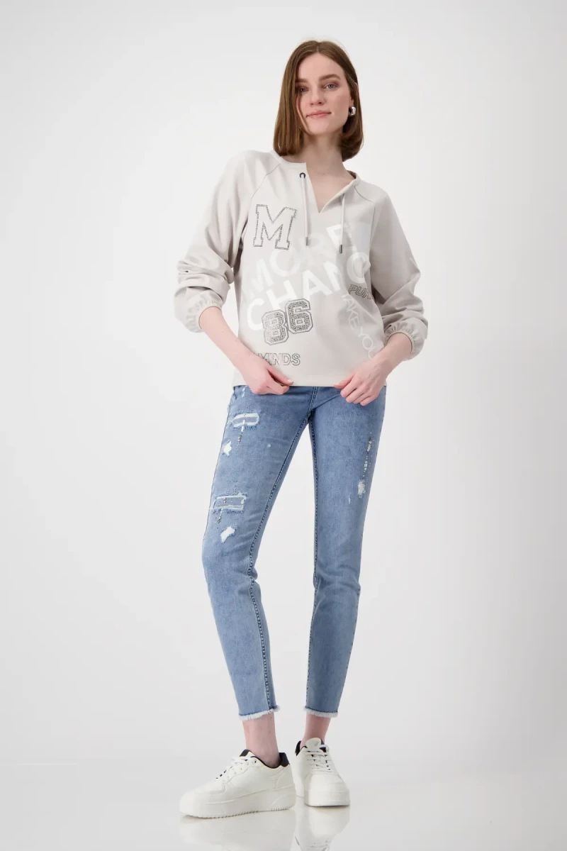 Monari Sweatshirt mit Schmuckschrift Speichern exportieren