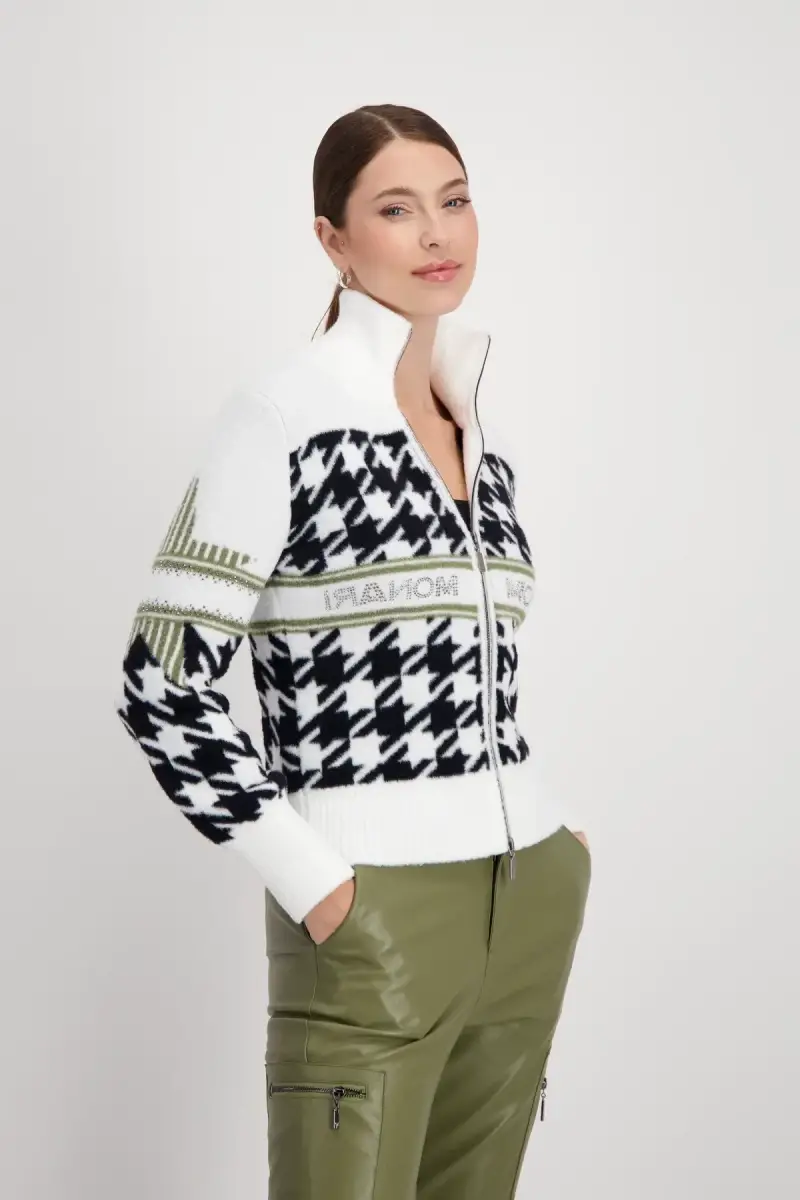Monari Strickjacke mit Hahnentrittmuster Outlet