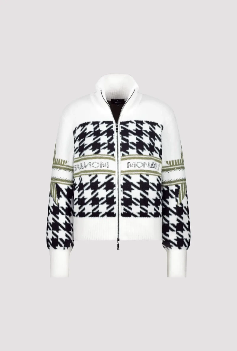 Monari Strickjacke mit Hahnentrittmuster Outlet