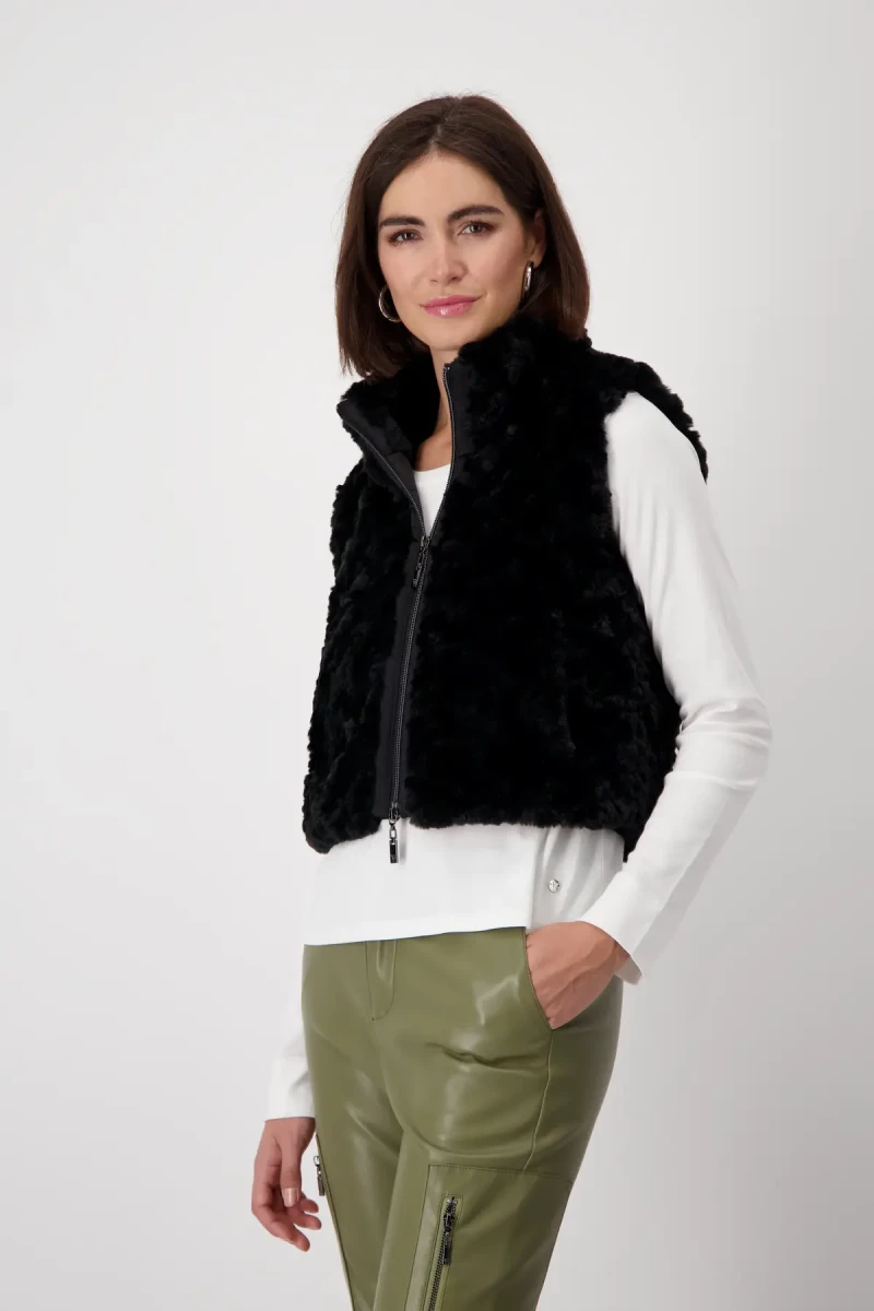 Monari Cropped-Weste mit Taschen Rabatt