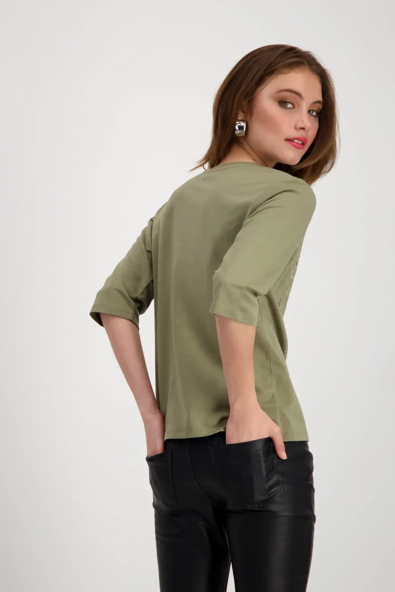 Monari Shirt mit Strass Schrift Black Friday