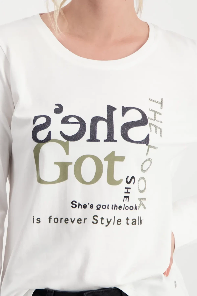 Monari Shirt mit Strass Schrift Online Outlet