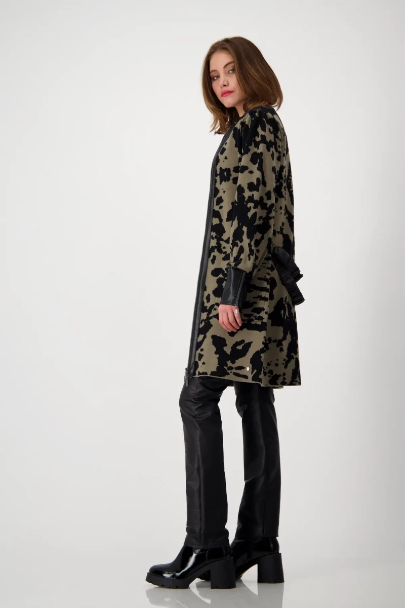 Monari Strickmantel mit Leo-Camouflage Muster Exklusive Angebote