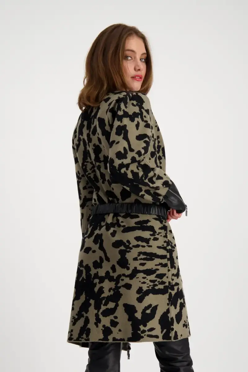 Monari Strickmantel mit Leo-Camouflage Muster Exklusive Angebote