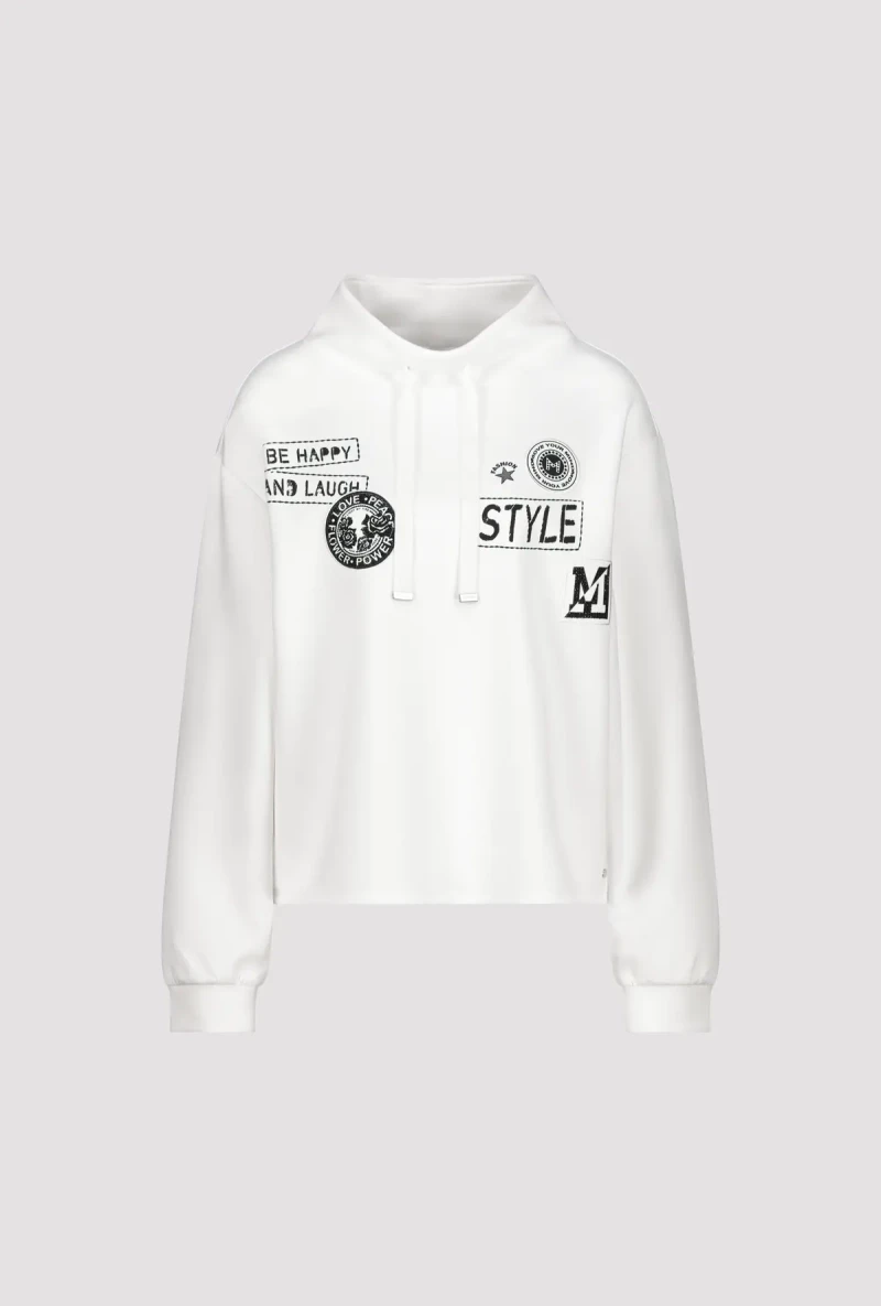 Monari Sweatshirt mit Patches und Strass Wochenangebot