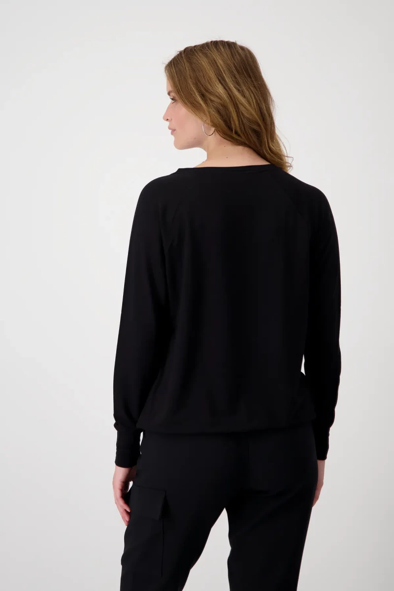 Monari Raglan Shirt mit Glitzerschrift Zeitbegrenzte Promotion