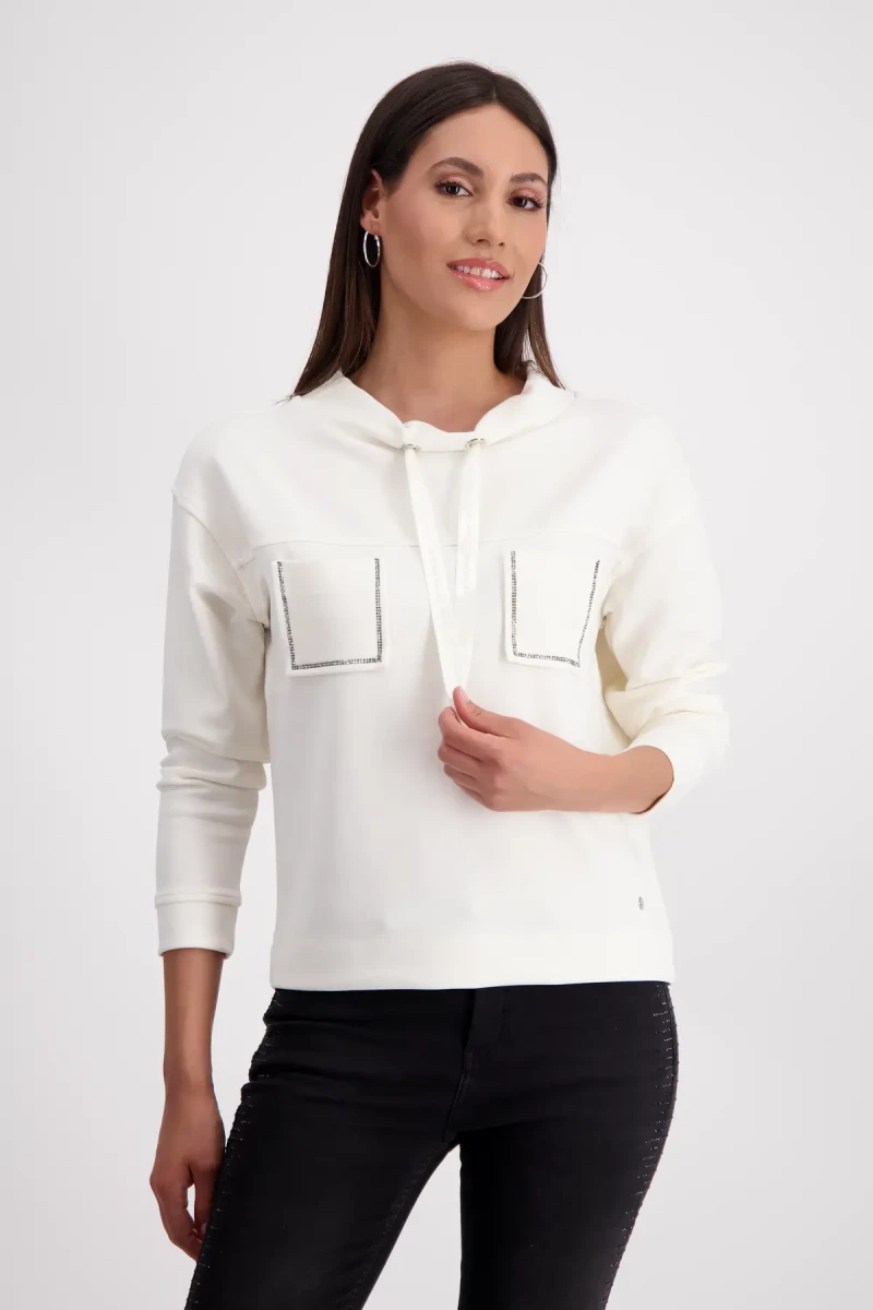 Monari Sweatshirt mit geschmückten Taschen Bis zu 65% Rabatt