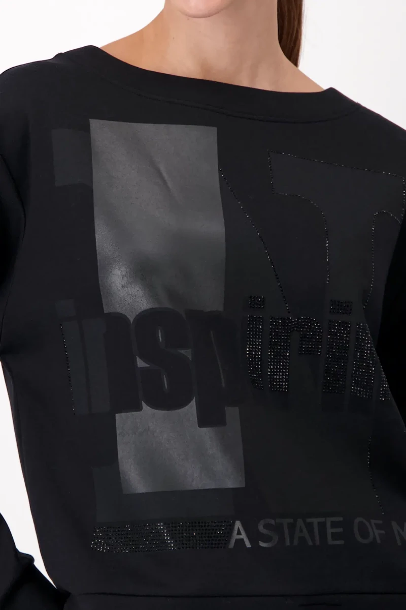 Monari Sweatshirt mit Schrift Nur für heute
