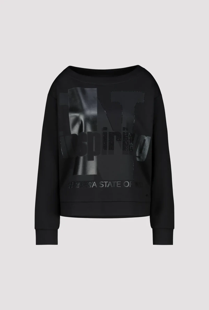 Monari Sweatshirt mit Schrift Nur für heute