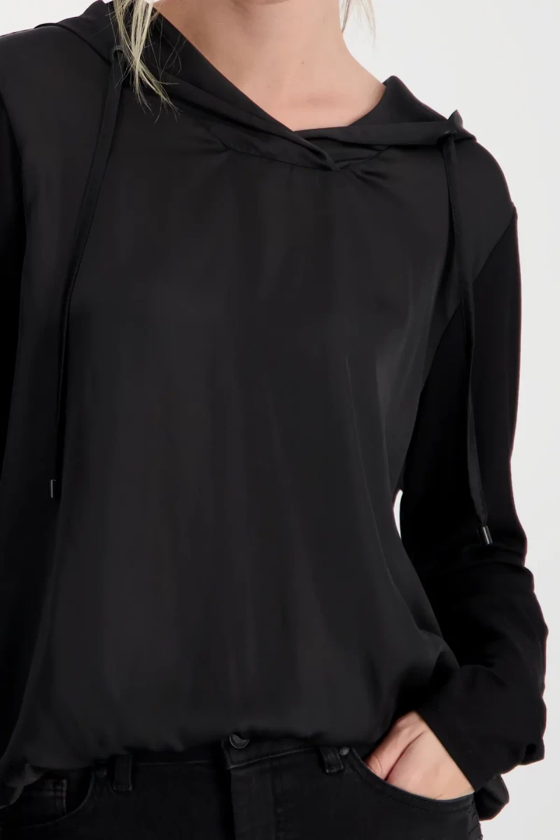 Monari Satin Blusenshirt mit Kapuze Nur noch ein Tag übrig