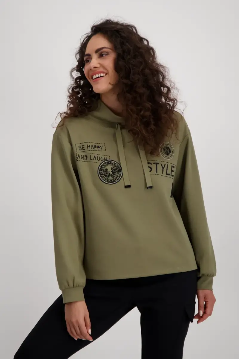 Monari Sweatshirt mit Patches und Strass Kostenloser Versand international