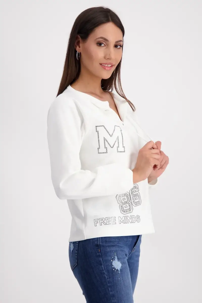 Monari Sweatshirt mit Schmuckschrift Im Verkauf