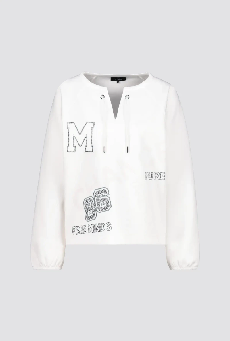 Monari Sweatshirt mit Schmuckschrift Im Verkauf