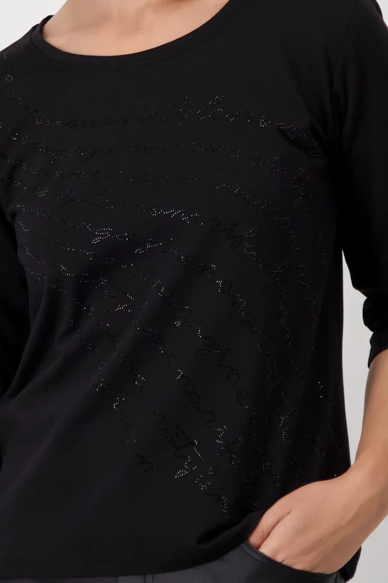 Monari Shirt mit Strass Schrift 50% Rabatt für begrenzte Zeit