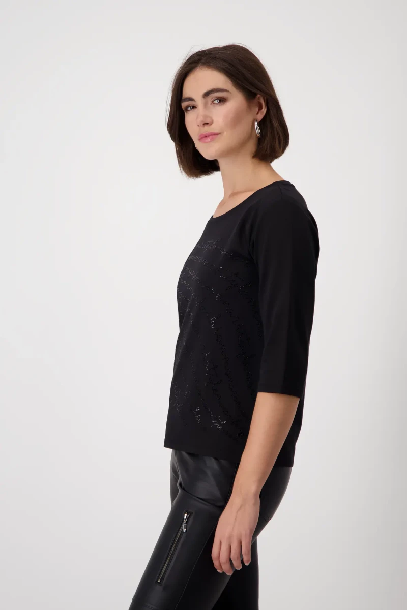 Monari Shirt mit Strass Schrift 50% Rabatt für begrenzte Zeit