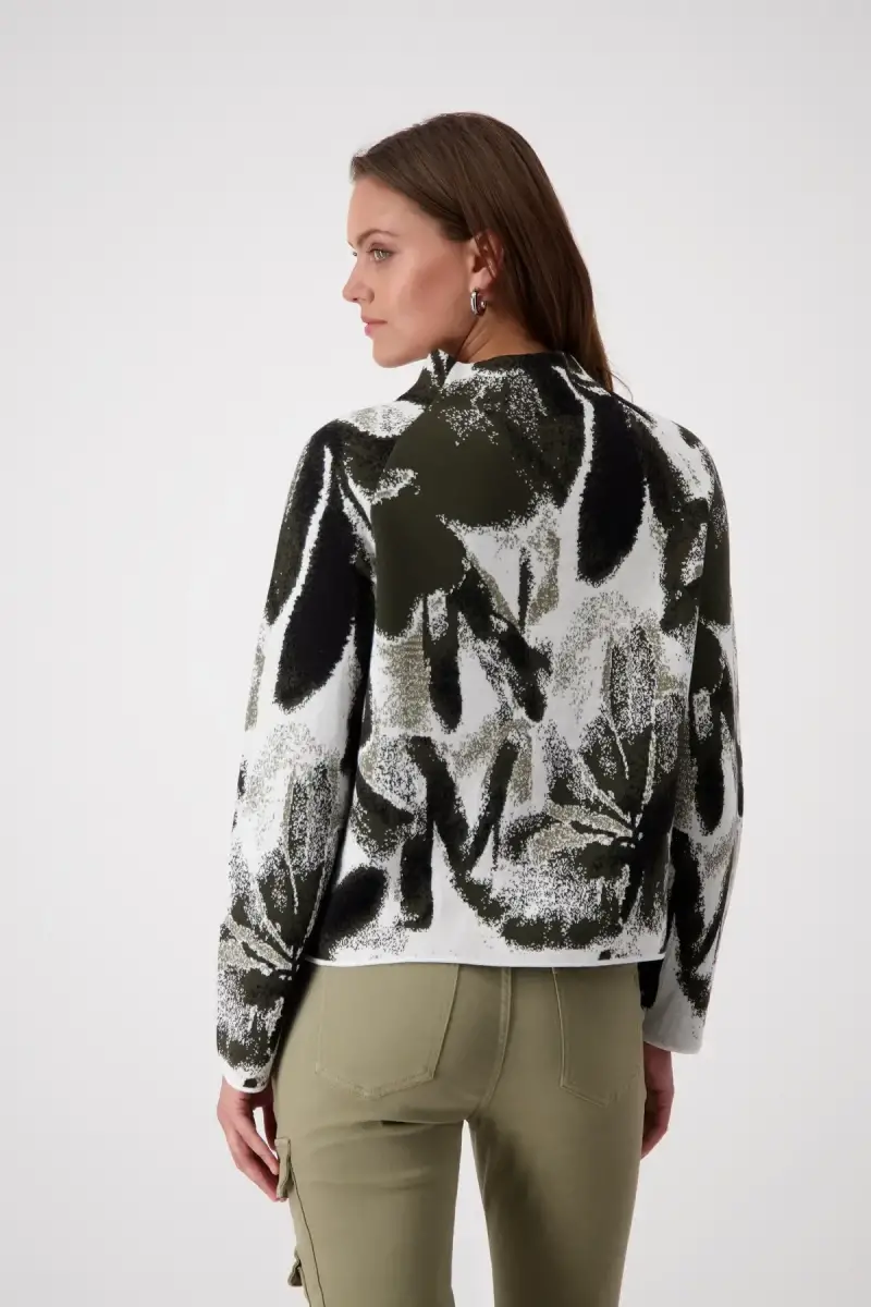 Monari Strickpullover mit Blumenmuster Outlet
