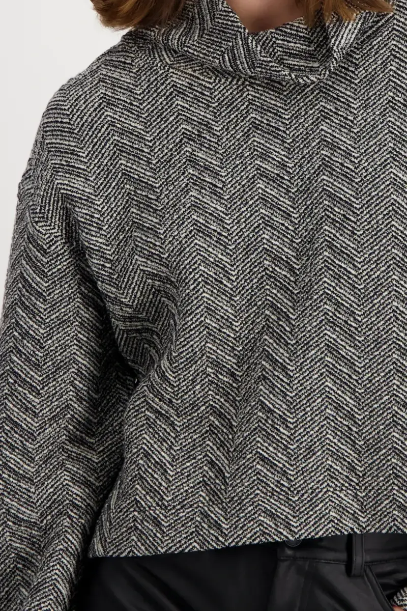 Monari Sweatshirt mit Fischgrat-Muster Angebote