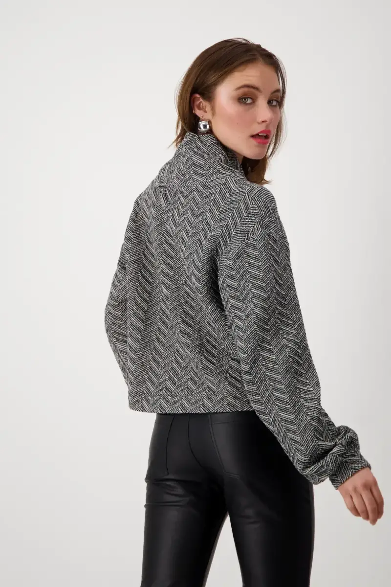 Monari Sweatshirt mit Fischgrat-Muster Angebote
