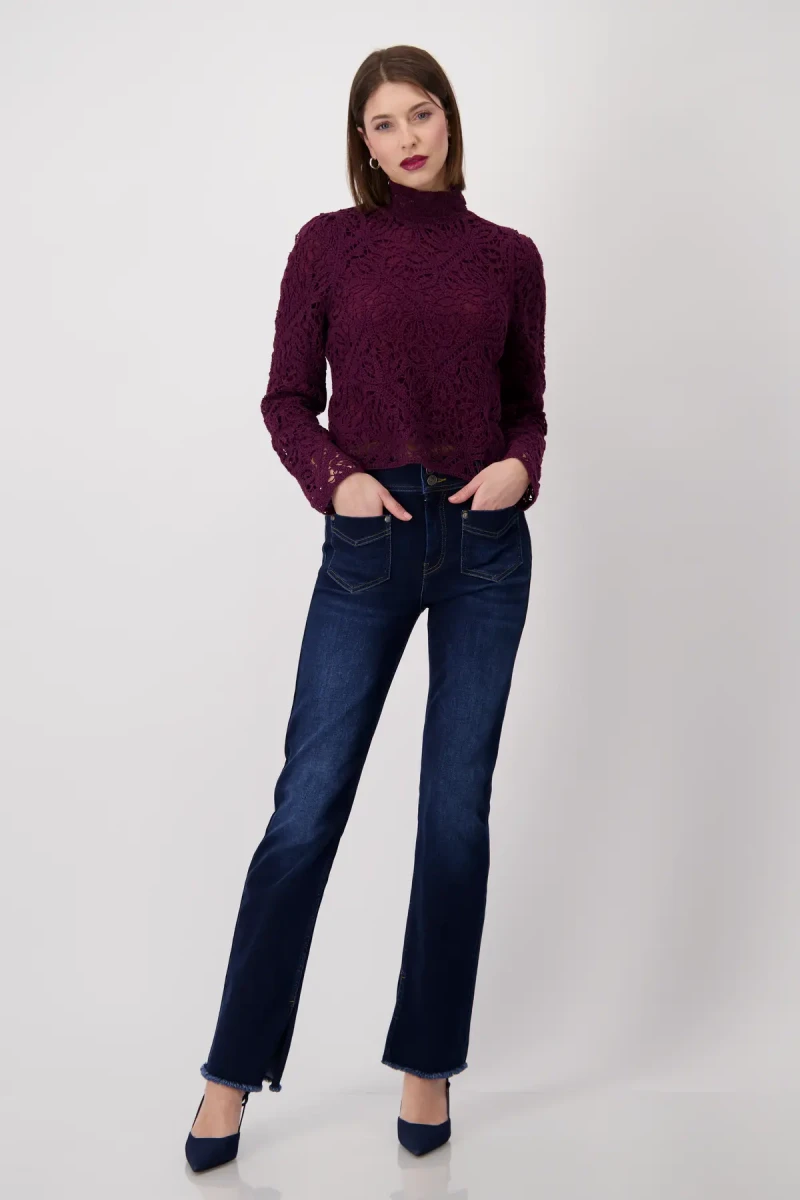 Monari Pullover mit Cornelly Häckelmuster Sonderangebot