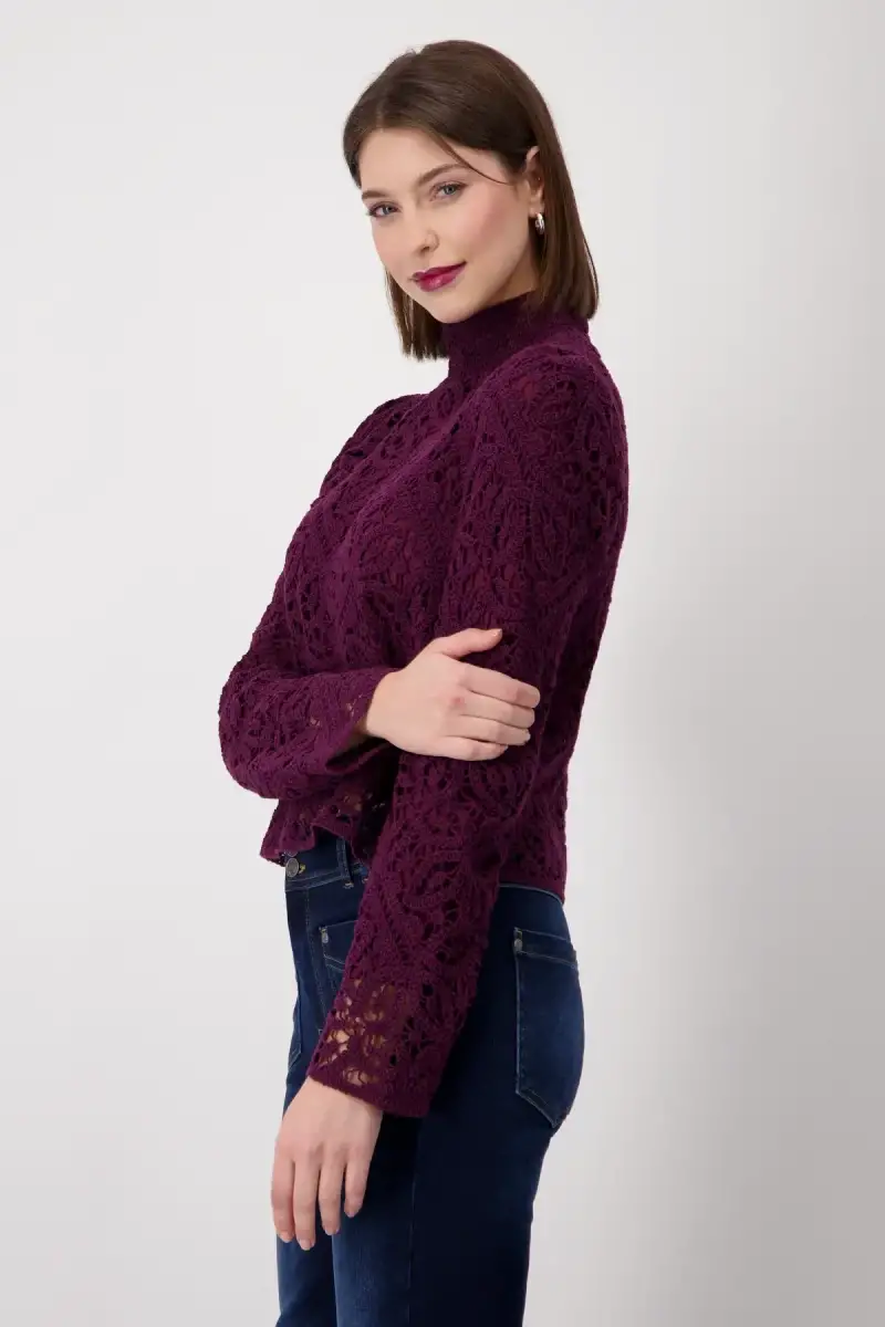Monari Pullover mit Cornelly Häckelmuster Sonderangebot