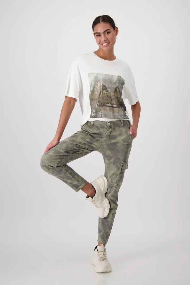 Monari Camouflage Hose mit Blumen Versandkostenfrei