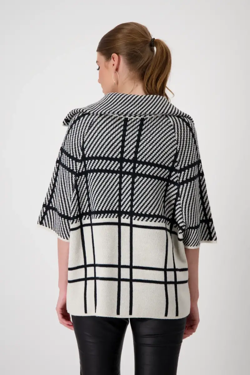 Monari Strickcape Karo Valentinstagsangebot