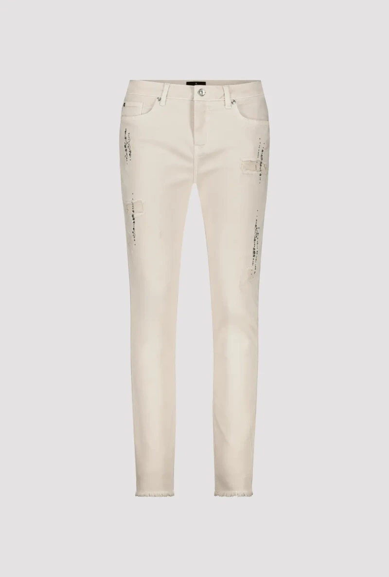 Monari Destroyed Jeans mit Strass Heißer Verkauf