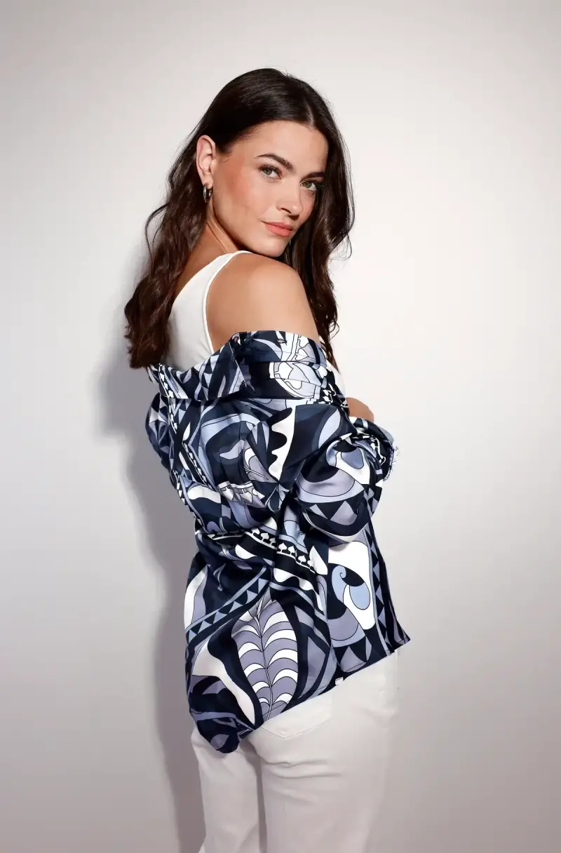 Monari Satin Bluse mit Ornamentmuster Bestseller