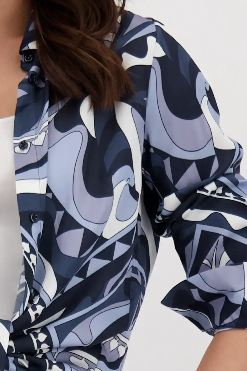 Monari Satin Bluse mit Ornamentmuster Bestseller
