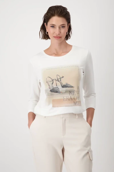 Monari Shirt mit High Heels Print Riesige Ersparnisse